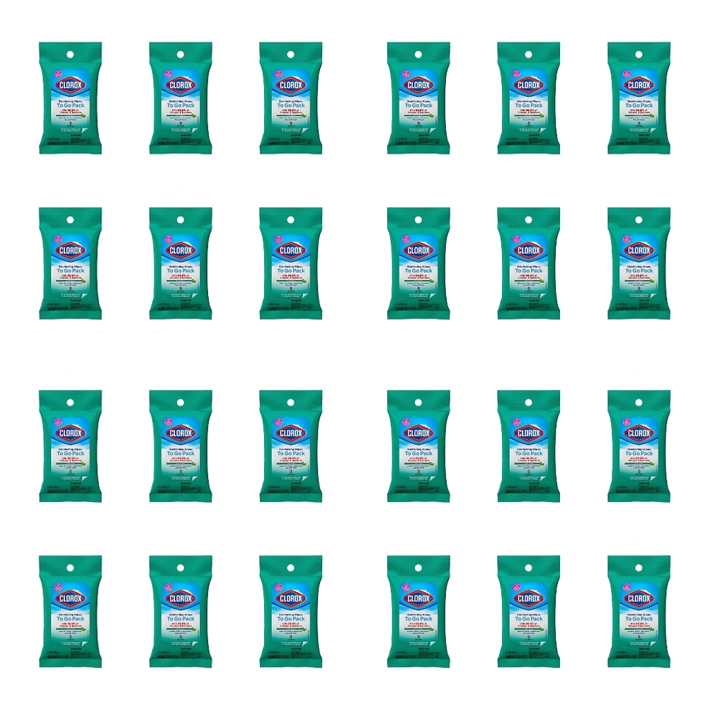24 Packs of 9 count Clorox To Go Wipes - 216 wipes total
